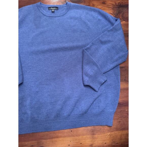 Façonnable Men's Crewneck Sweater Size XXL Knitwear 100% Merino Wool Blue - Picture 10 of 12